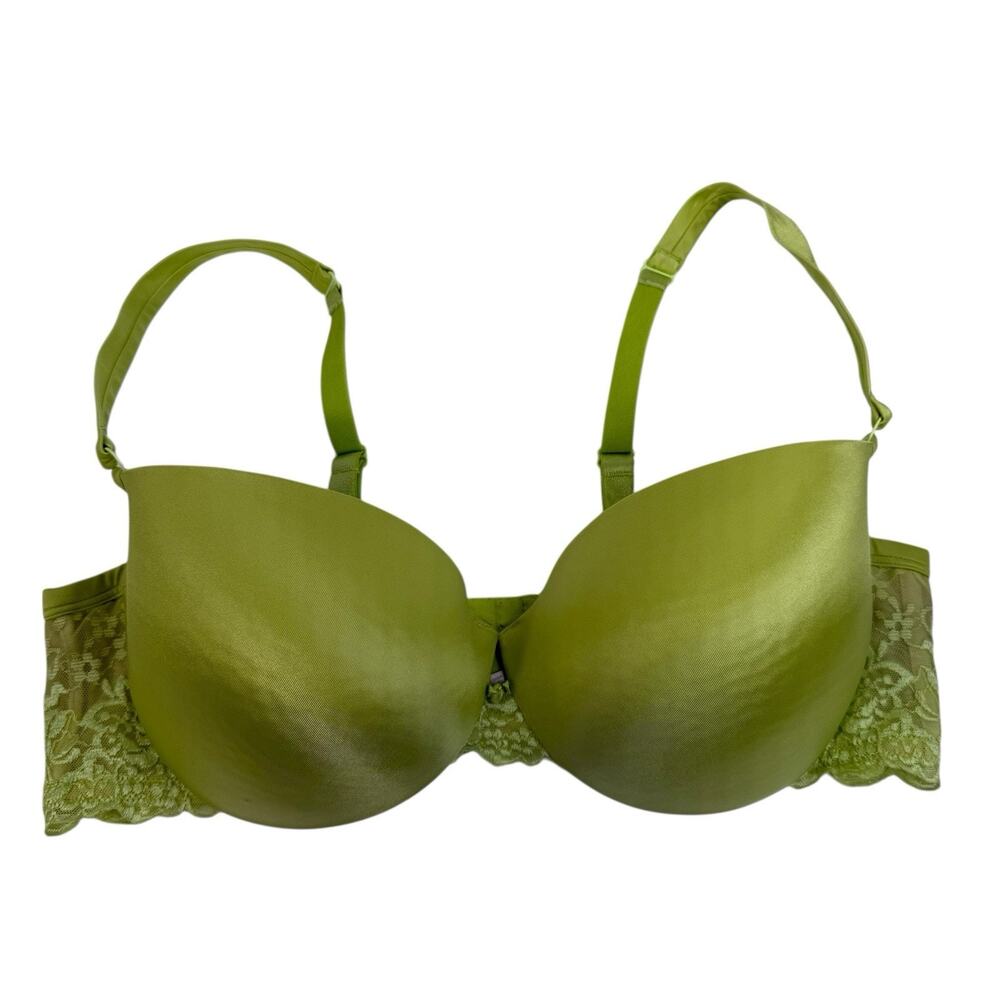Cacique Plus 42D Bra Push Up Underwired Lime Green Boost Plunge Lace Detail Sexy